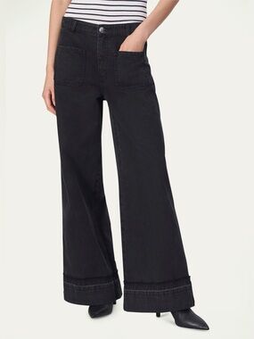 Rag & Bone Black Marina Wide-Leg Jeans